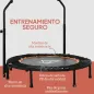 Cama Elástica Plegable Ø102 cm con Mango Ajustable Marco de Acero para Entrenamiento Piernas Cuerpo Negro y Naranja