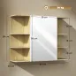 Armario de Baño de Pared con Espejo Puerta Estantes Abiertos 80x20x59 cm Natural