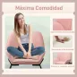 Butaca de Salón con Asiento Ancho y Acolchado Tapizado en Terciopelo Patas de Metal Sillón para Salón Rosa