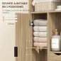Armario de Baño con 2 Cajones Compartimento Abierto y Estantes Ajustables para Espacio Pequeño 50x25x100 cm Natural