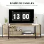 Mueble de TV Estilo Bohemio hasta 55 Pulgadas con Diseño en Cuerda de Papel y 2 Estantes Abiertos 124x43,5x41 cm Natural Mueble de TV Estilo Bohemio hasta 55 Pulgadas con Diseño en Cuerda de Papel y 2 Estantes Abiertos 124x43,5x41 cm Natural