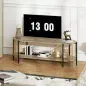 Mueble de TV Estilo Bohemio hasta 55 Pulgadas con Diseño en Cuerda de Papel y 2 Estantes Abiertos 124x43,5x41 cm Natural Mueble de TV Estilo Bohemio hasta 55 Pulgadas con Diseño en Cuerda de Papel y 2 Estantes Abiertos 124x43,5x41 cm Natural