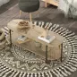 Mueble de TV Estilo Bohemio hasta 55 Pulgadas con Diseño en Cuerda de Papel y 2 Estantes Abiertos 124x43,5x41 cm Natural Mueble de TV Estilo Bohemio hasta 55 Pulgadas con Diseño en Cuerda de Papel y 2 Estantes Abiertos 124x43,5x41 cm Natural