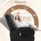 Sillón de Masaje Reclinable con 8 Puntos de Masaje Mando a Distancia Tapizado en PU Reposapiés Bolsillo Lateral Negro