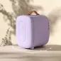 Nevera Pequeña Extrasilenciosa 4L 9V/240V para Enfriar y Calentar Mini Frigorífico 20,3x26,3x28 cm Violeta