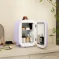 Nevera Pequeña Extrasilenciosa 4L 9V/240V para Enfriar y Calentar Mini Frigorífico 20,3x26,3x28 cm Violeta
