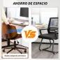 Silla de Escritorio sin Brazos Vintage Giratoria Tapizada en PU Madera Curvada Altura Ajustable Negro y Marrón