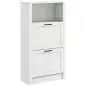 Zapatero Estrecho con 2 Puertas Estantes Ajustables y Compartimento Abierto para 10 Pares de Zapatos 58x24x105 cm Blanco Zapatero Estrecho con 2 Puertas Estantes Ajustables y Compartimento Abierto para 10 Pares de Zapatos 58x24x105 cm Blanco