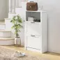 Zapatero Estrecho con 2 Puertas Estantes Ajustables y Compartimento Abierto para 10 Pares de Zapatos 58x24x105 cm Blanco Zapatero Estrecho con 2 Puertas Estantes Ajustables y Compartimento Abierto para 10 Pares de Zapatos 58x24x105 cm Blanco