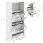 Zapatero Estrecho con 2 Puertas Estantes Ajustables y Compartimento Abierto para 10 Pares de Zapatos 58x24x105 cm Blanco Zapatero Estrecho con 2 Puertas Estantes Ajustables y Compartimento Abierto para 10 Pares de Zapatos 58x24x105 cm Blanco