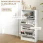 Zapatero Estrecho con 2 Puertas Estantes Ajustables y Compartimento Abierto para 10 Pares de Zapatos 58x24x105 cm Blanco Zapatero Estrecho con 2 Puertas Estantes Ajustables y Compartimento Abierto para 10 Pares de Zapatos 58x24x105 cm Blanco