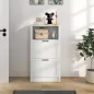 Zapatero Estrecho con 2 Puertas Estantes Ajustables y Compartimento Abierto para 10 Pares de Zapatos 58x24x105 cm Blanco Zapatero Estrecho con 2 Puertas Estantes Ajustables y Compartimento Abierto para 10 Pares de Zapatos 58x24x105 cm Blanco