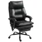 Silla de Escritorio con Soporte Lumbar Inflable Tapizada en PU Reposapiés Respaldo Reclinable Altura Ajustable Negro Silla de Escritorio con Soporte Lumbar Inflable Tapizada en PU Reposapiés Respaldo Reclinable Altura Ajustable Negro