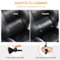 Silla de Escritorio con Soporte Lumbar Inflable Tapizada en PU Reposapiés Respaldo Reclinable Altura Ajustable Negro