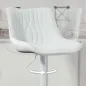 Juego de 2 Taburetes de Bar con Altura Ajustable Respaldo Asiento de Piel Sintética Marco de Acero y Reposapiés Blanco
