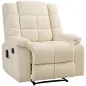 Sillón de Masaje Reclinable con 8 Puntos de Masaje Mando a Distancia Tapizado en PU Reposapiés Bolsillo Lateral Crema