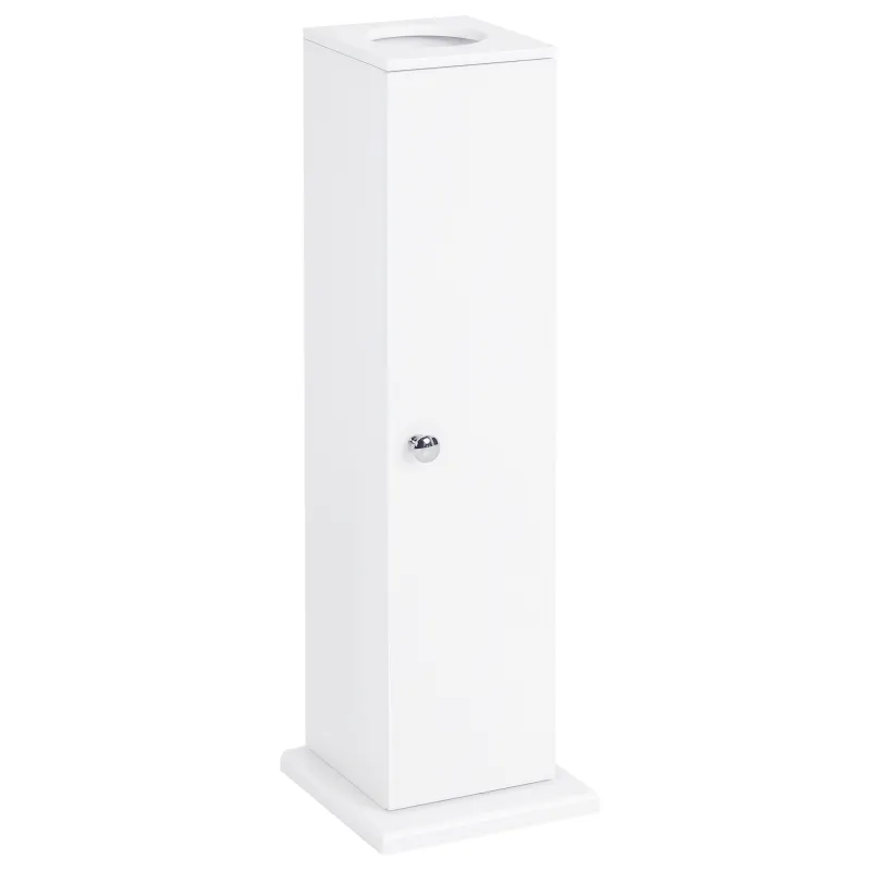 Mueble de Baño Estrecho con Orificio para Papel Higiénico y Estantes Estilo Moderno 19,5x19,5x65 cm Blanco
