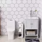 Mueble de Baño Estrecho con Orificio para Papel Higiénico y Estantes Estilo Moderno 19,5x19,5x65 cm Blanco Mueble de Baño Estrecho con Orificio para Papel Higiénico y Estantes Estilo Moderno 19,5x19,5x65 cm Blanco