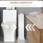 Mueble de Baño Estrecho con Orificio para Papel Higiénico y Estantes Estilo Moderno 19,5x19,5x65 cm Blanco