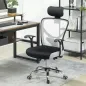 Silla de Escritorio Giratoria con Altura Ajustable Respaldo Reclinable Reposacabezas Regulable y Soporte Lumbar Gris