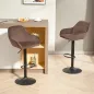 Juego de 2 Taburetes de Bar Giratorios Altura Ajustable 62-83 cm Tapizada en Terciopelo Respaldo y Reposapiés Marrón