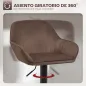 Juego de 2 Taburetes de Bar Giratorios Altura Ajustable 62-83 cm Tapizada en Terciopelo Respaldo y Reposapiés Marrón
