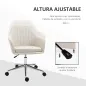Silla de Oficina Silla de Escritorio Giratoria con Altura Ajustable y Reposabrazos para Estudio Tocador 61x59x96cm Beige