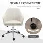 Silla de Oficina Silla de Escritorio Giratoria con Altura Ajustable y Reposabrazos para Estudio Tocador 61x59x96cm Beige