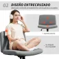 Silla de Oficina sin Brazos Silla de Escritorio Basculante con Piernas Cruzadas Asiento Ancho y Altura Ajustable Gris
