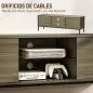 Mueble de TV con Compartimento Orificio de Cables y Estante Ajustable para Televisión de 60 Pulgadas 140x40x49,5 cm Gris