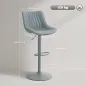 Juego de 2 Taburetes de Bar con Altura Ajustable Respaldo Asiento de Piel Sintética Marco de Acero y Reposapiés Gris