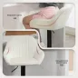 Juego de 2 Taburetes de Bar Giratorios Altura Ajustable 62-83 cm Tapizada en Terciopelo Respaldo y Reposapiés Crema