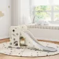 Tobogán Infantil con Diseño de Dinosaurio Canasta y Escalera para Niños de 2-5 Años para Interior 146x52x65 cm Crema
