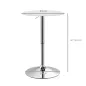 Mesa de Bar con Altura Ajustable Giratoria 360° Base Redonda Mesa Alta de Bar para Cocina Comedor Ø63x67-93 cm Blanco