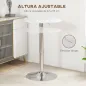 Mesa de Bar con Altura Ajustable Giratoria 360° Base Redonda Mesa Alta de Bar para Cocina Comedor Ø63x67-93 cm Blanco