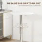 Mesa de Bar con Altura Ajustable Giratoria 360° Base Redonda Mesa Alta de Bar para Cocina Comedor Ø63x67-93 cm Blanco