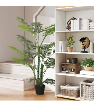 Planta Artificial Decorativa 170 cm Palmera Artificial con Maceta y Hojas para Interior Verde
