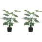 Plantas Artificiales Decorativas 65 cm Plantas Artificiales con Maceta y Hojas para Interior Verde