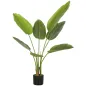 Planta Artificial Decorativa 109 cm Bananera Artificial con Maceta y Hojas para Interior Verde