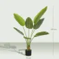 Planta Artificial Decorativa 109 cm Bananera Artificial con Maceta y Hojas para Interior Verde