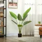 Planta Artificial Decorativa 109 cm Bananera Artificial con Maceta y Hojas para Interior Verde