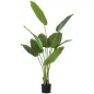Planta Artificial Decorativa 160 cm Bananera Artificial con Maceta y Hojas para Interior Verde