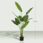 Planta Artificial Decorativa 160 cm Bananera Artificial con Maceta y Hojas para Interior Verde