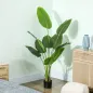 Planta Artificial Decorativa 160 cm Bananera Artificial con Maceta y Hojas para Interior Verde