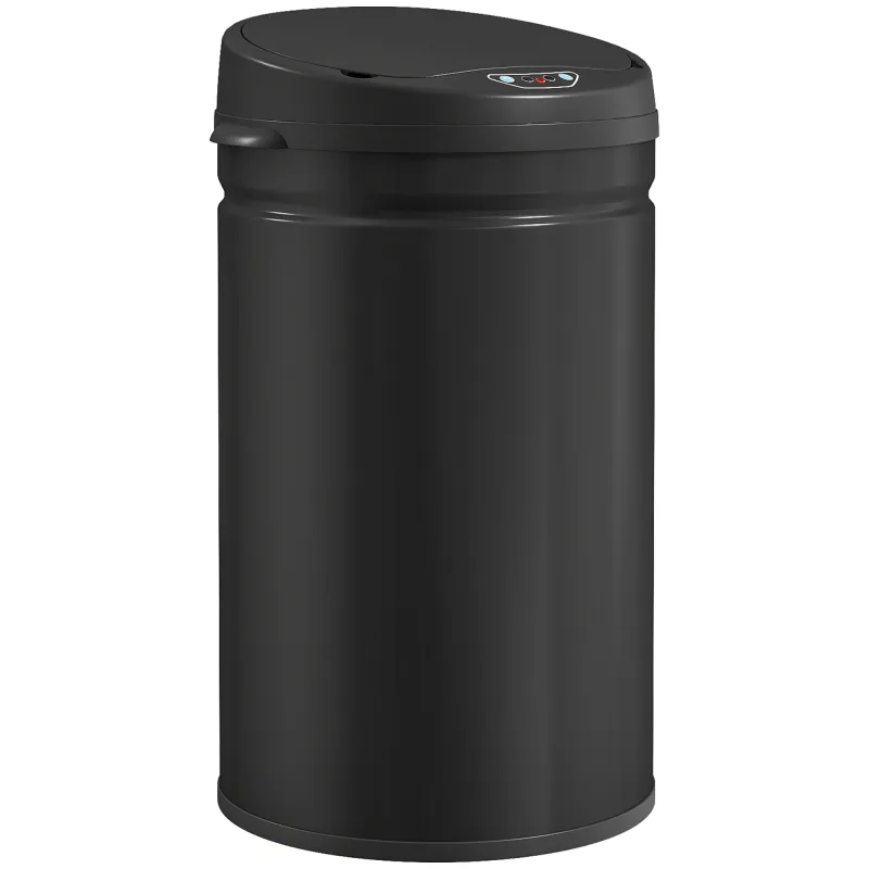 Cubo de Basura Cocina Automático 30 L Sensor Infrarrojo Cierre Automático Antihuellas Acero Inoxidable Negro
