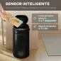 Cubo de Basura Cocina Automático 30 L Sensor Infrarrojo Cierre Automático Antihuellas Acero Inoxidable Negro