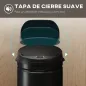 Cubo de Basura Cocina Automático 30 L Sensor Infrarrojo Cierre Automático Antihuellas Acero Inoxidable Negro