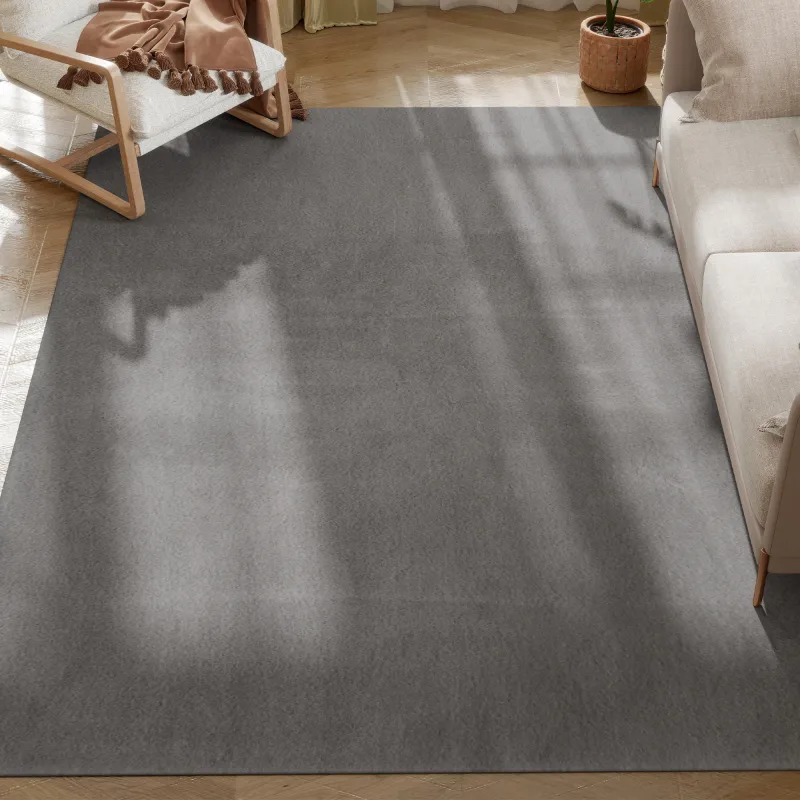 Alfombra Salón 160x230 cm Lavable en Lavadora Pelo Largo Estilo Moderno Tapete para Sala de Estar Dormitorio Gris Claro