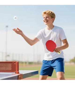 Palas de Ping Pong con 4 Raquetas 8 Pelotas y Estuche de Transporte para Principiantes Expertos Rojo