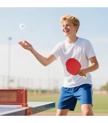 Palas de Ping Pong con 4 Raquetas 8 Pelotas y Estuche de Transporte para Principiantes Expertos Rojo